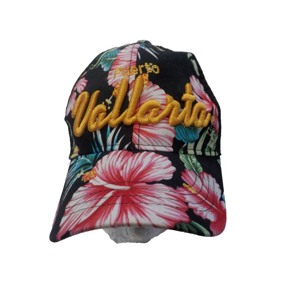 Puerto Vallarta Floral Thick Embroidery Snapback Trucker Hat Ball Cap OSFM